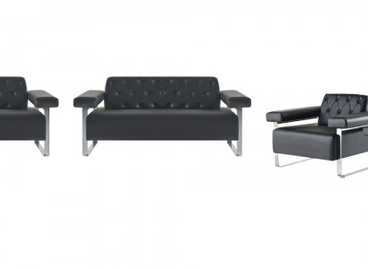 Chesterfield Design Sofagarnituren 4tlg 2-Sitzer Sessel Leder Stilvoller