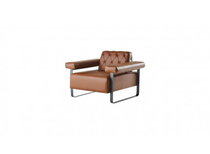 Sessel Braun 1-Sitzer Chesterfield Design Modern Orignal Vielseitig