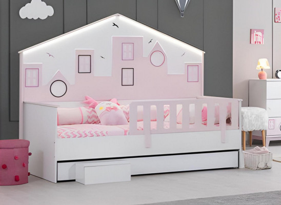 Kinderzimmer Möbel Kinderbett Rosa Kleiderschrank Kommode Jugendzimmer Holz