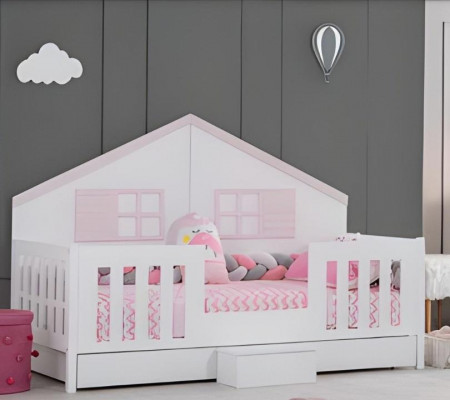 Kinderzimmer Set Modern Bett Mehrfarbig Kleiderschrank Kommode Helles Neu