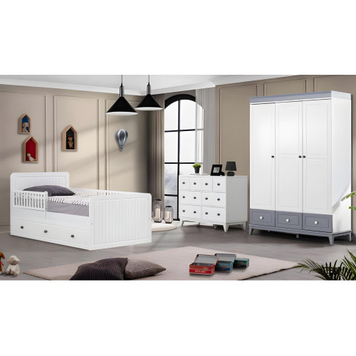 Komplette Bett Kindermöbel Kinderbett Kinderzimmer Holz Mehrfarbig Set