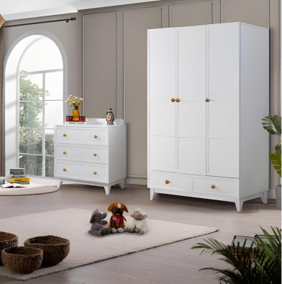 Kinderzimmer Set Luxus Kommoden Weiß Schrank Holz Design Modern Möbel