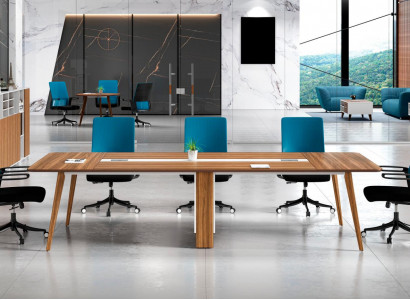 Designer Hellbrauner Konferenztisch Designer Holz Besprechungstisch