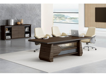 Brauner Konferenztisch Designer Bürotische Arbeitszimmer Holz Möbel