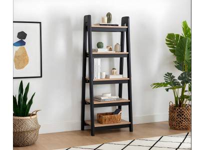 Schwarz-Brauner Bücherregal Designer Wandregal Büro Aktenregalständer