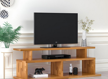 Stilvoller Brauner RTV-Tisch Wohnzimmer Fernsehtich Robustes Sideboard