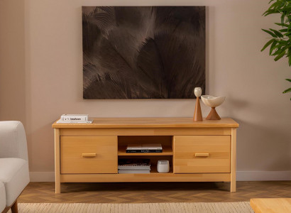 Stilvoller Beiger TV-Ständen Schubladen Kommode Designer Holz Lowboard