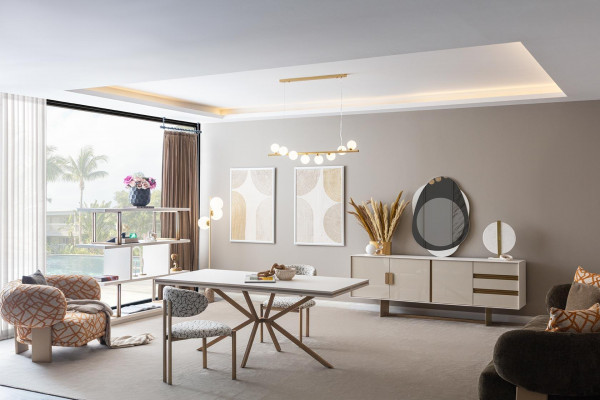 Hellbeige Anrichte Designer Esszimmer Möbel Luxuriöse Kommode Holzmöbel