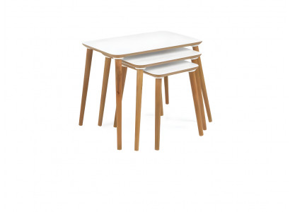 Schicke Weiß-Braune Kaffeetische Designer Wohnzimmer Rechteckige Tische