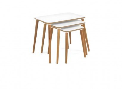 Schicke Weiß-Braune Kaffeetische Designer Wohnzimmer Rechteckige Tische