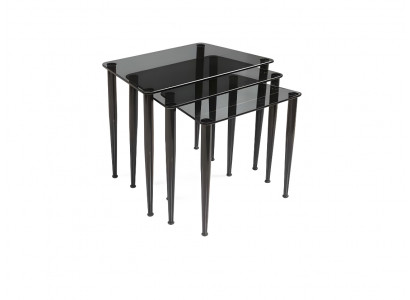 Schwarze Hartglas Couchtische Designer Wohnzimmer Edle Beistelltische