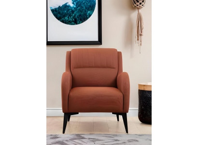 Sessel Orange Modern Design Stil Einfarbig Textil Material Wohnzimmer