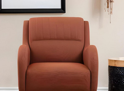 Sessel Orange Modern Design Stil Einfarbig Textil Material Wohnzimmer