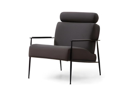 Sessel Grau Einfarbig Modern Design Stil Textil Material Wohnzimmer