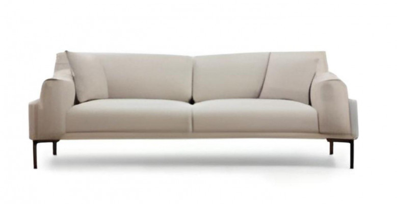 Wohnzimmer-Set 2tlg 3-Sitzer Sofa Sessel Weiß Textil Wohnzimmer Modern