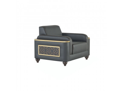 Sessel Schwarz Einfarbig Arbeitszimmer Wohnzimmer Modern Design Stil