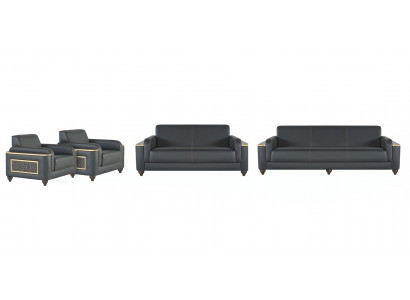 Schwarze Büromöbel Designer Einrichtung Luxus Sitzmöbel Sofas Sessel