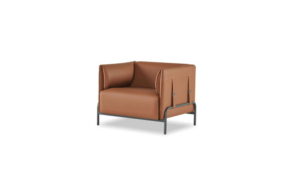 Braun-Graue Arbeitszimmer Möbel 3-Sitzer Sessel Bürotisch Sideboard 6tlg