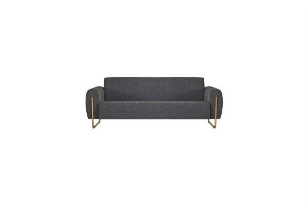 Luxuriöse Graue Polstergarnitur Designer Sofas Edler Holz Couchtisch