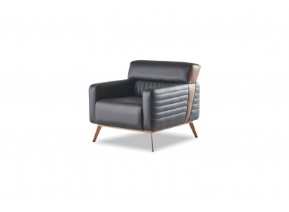 Sessel Arbeitszimmer 1-Sitzer Schwarz Einfarbig Modern Design Wohnzimmer