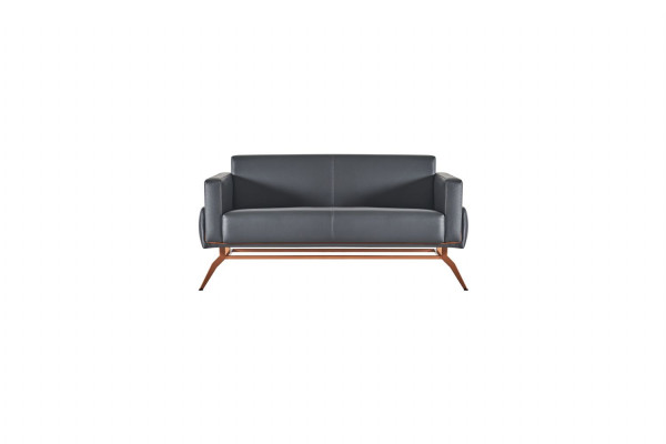 Arbeitszimmer-Set 2tlg 2-Sitzer mit Couchtisch Grau Braun Zweifarbig