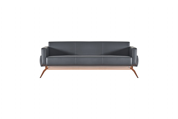 Arbeitszimmer Set 4tlg 3-Sitzer 2x Sessel Couchtisch Grau Einfarbig Stil