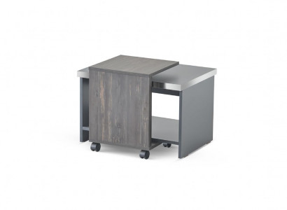 Couchtisch Grau Einfarbig Arbeitszimmer Wohnzimmer Rechteck mit Regal
