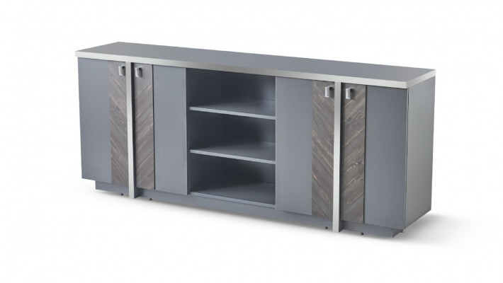 Sideboard Aktenschrank Modern Design Rechteckig Form Grau Einfarbig Stil