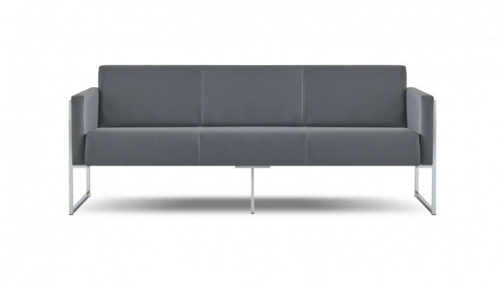 Arbeitszimmer-Set 4tlg 3-Sitzer 2x Sessel Couchtisch Grau Einfarbig Stil