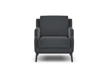 Sessel Dunkelgrau Einfarbig Modern Stil Design Arbeitszimmer Wohnzimmer