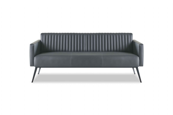 Arbeitszimmer-Set 4tlg 2x 3-Sitzer 2x Sessel Schwarz Einfarbig Modern