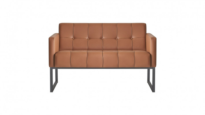 Arbeitszimmer Braun Grau Set 3tlg 2-Sitzer Sessel Couchtisch Modern Stil