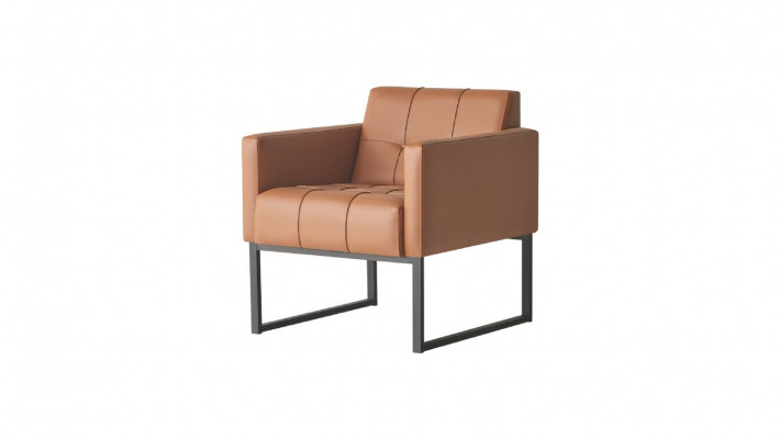 Arbeitszimmer Braun Grau Set 3tlg 2-Sitzer Sessel Couchtisch Modern Stil