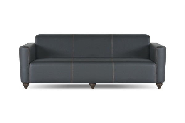 Arbeitszimmer-Set 2tlg 3-Sitzer Sessel Schwarz Einfarbig Modern Design