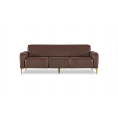 Arbeitszimmer-Set 3-Sitzer 2-Sitzer 2x Sessel Braun Einfarbig Modern