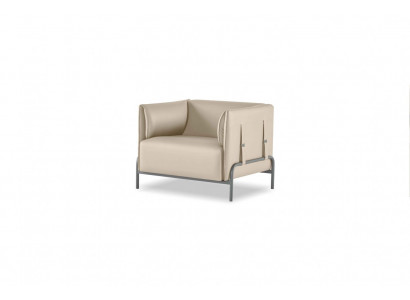 Sessel Beige Einfarbig Muster Arbeitszimmer Modern Design Stil Wohnzimmer