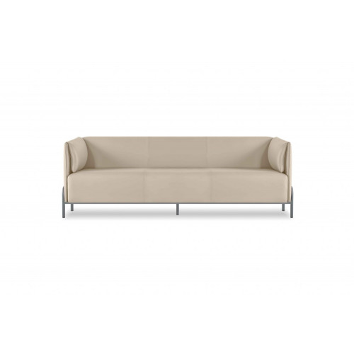 Arbeitszimmer-Set 3-Sitzer Sofa Beige Modern Design Wohnzimmer Kissen