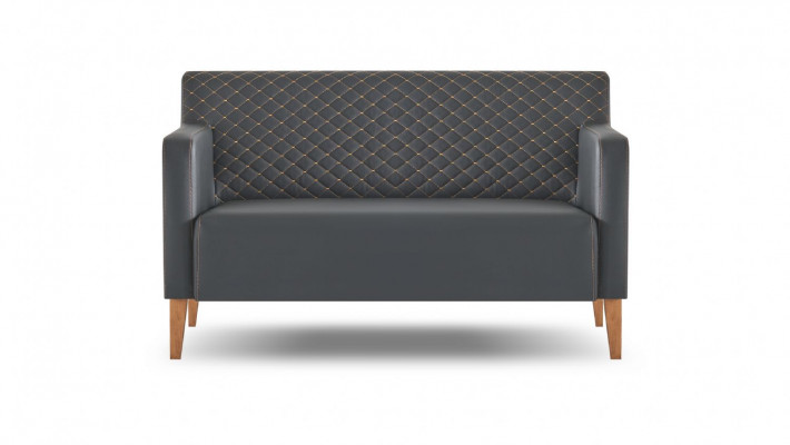 Arbeitszimmer-Set 4tlg 3-Sitzer 2-Sitzer 2x Sessel Schwarz Wohnzimmer