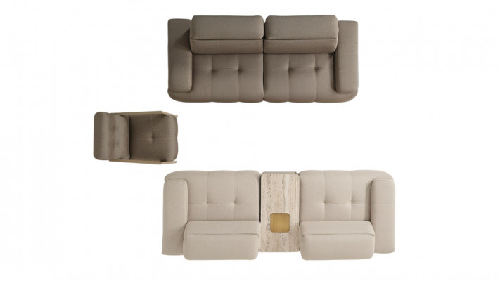 Moderne Hellgraue Wohnzimmer Garnitur Designer 2x Sofas Lehnsessel 3tlg