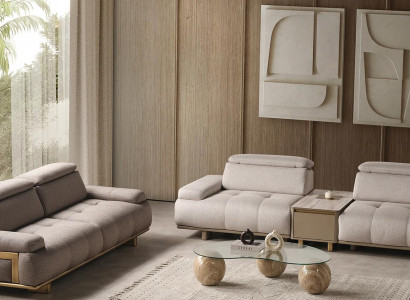 Hellgraue Polstergarnitur Wohnzimmer Designer Couchen 2x Textilsofas