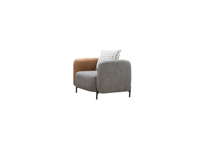 Zweifarbiger Sessel Designer Wohnzimmer Lehnsitzer Einsitzer Textilmöbel