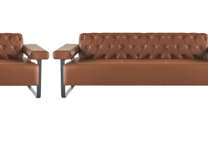 Sofas Modern Edelstahl 3-Sitzer Sofas Sessel Chesterfield Ledersofas