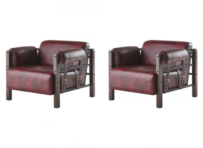 Leder Sessel Bordeaux Ledersessel Modern 1-Sitzer Set Weiche Armlehnen