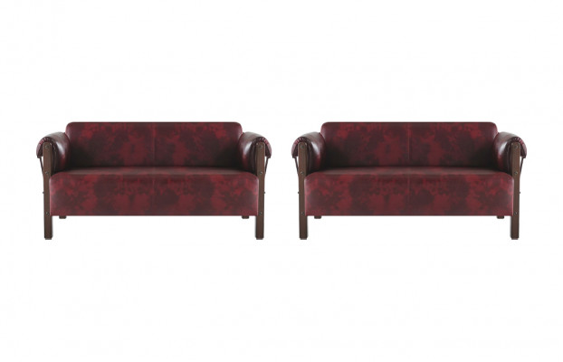 Ledersofas 2-Sitzer Bordeaux Leder Sitzmöbel Sofa-Set Sofas Modern
