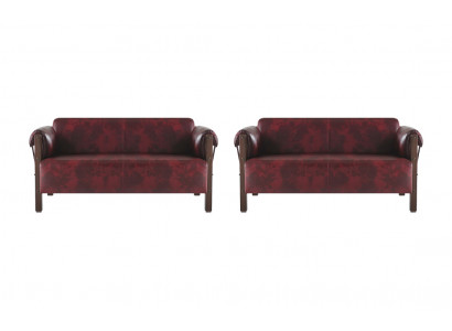 Ledersofas 2-Sitzer Bordeaux Leder Sitzmöbel Sofa-Set Sofas Modern