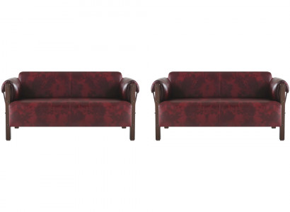 Ledersofas 2-Sitzer Bordeaux Leder Sitzmöbel Sofa-Set Sofas Modern