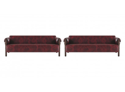 Sofas 3-Sitzer Ledersofas Set Bordeaux Modern Stil Couch Weiche Armlehnen