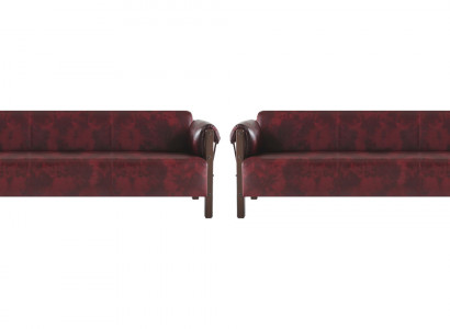 Sofas 3-Sitzer Ledersofas Set Bordeaux Modern Stil Couch Weiche Armlehnen