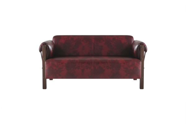 Sofa-Set 2-Sitzer Sessel Ledersofas Komplett Leder Holz Modern Weiche