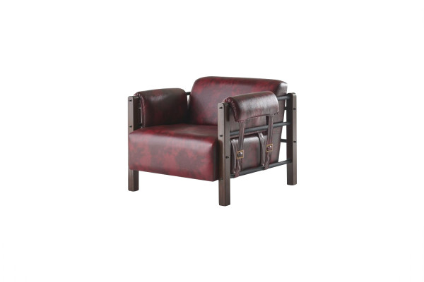 Sofa-Set 2-Sitzer Sessel Ledersofas Komplett Leder Holz Modern Weiche